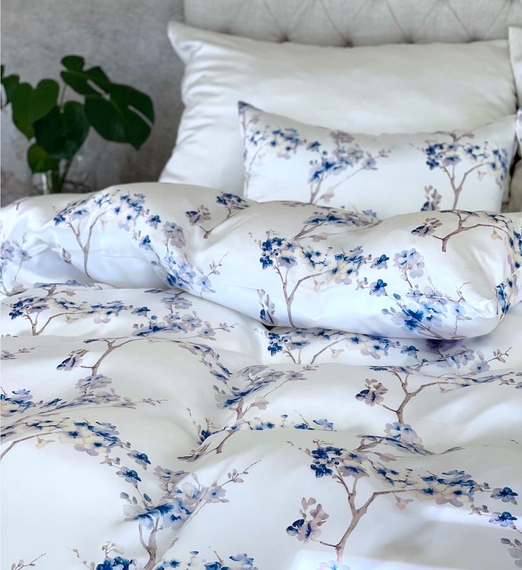 Silkeputetrekk - blå print