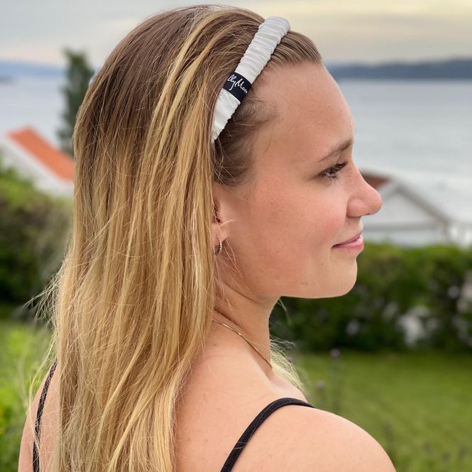 Hovedbilde Hårbånd i silke-hvit