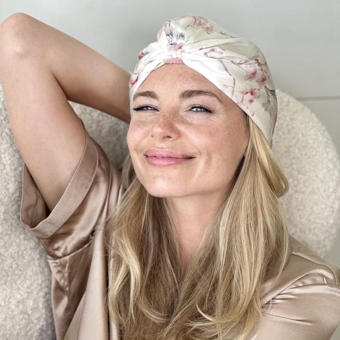 Hovedbilde Sove turban i silke-rosa ...