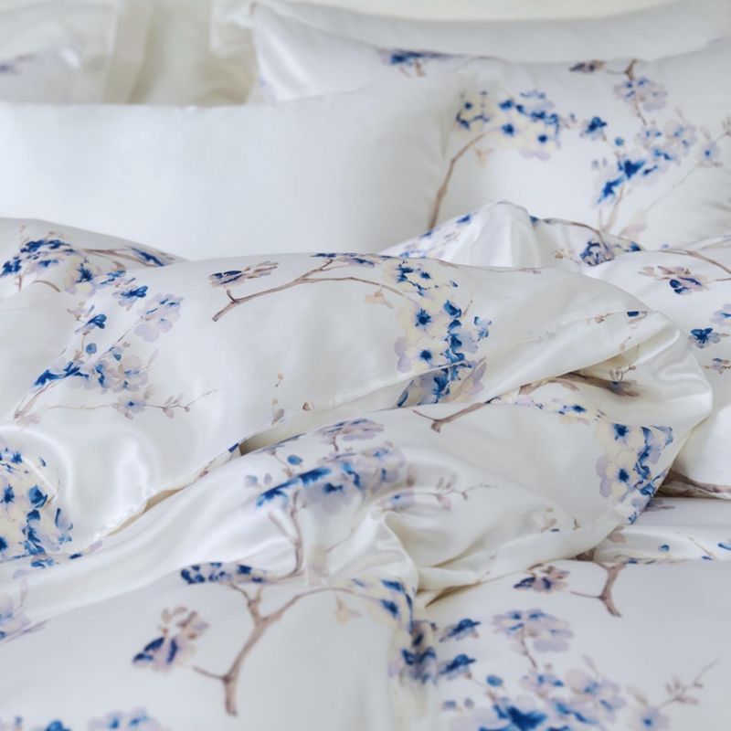 Silkeputetrekk - blå print