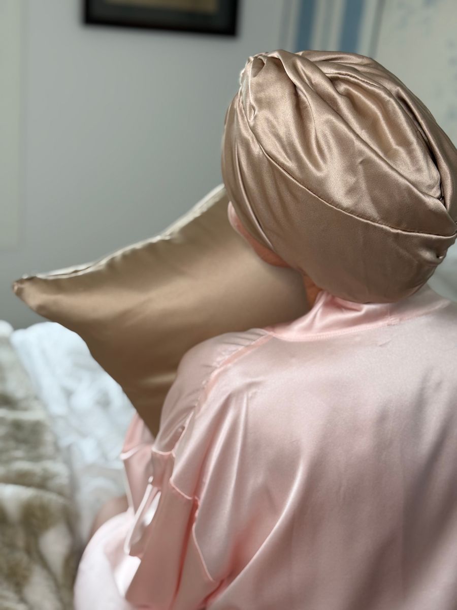 Silke turban - dobbelt silke - champagne
